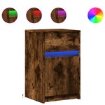 vidaXL Armoires de chevet et lumières LED 2 Pièces chêne fumé