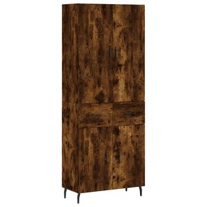 vidaXL Buffet haut Chêne fumé 69 5x34x180 cm Bois d'ingénierie