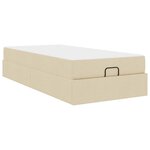 vidaXL Cadre de lit avec matelas avec matelas 2 Pièces Crème tissu