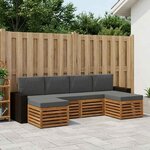 vidaXL Ensembles de canapés avec coussin 6 Pièces Naturel et Anthracite
