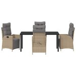 vidaXL Ensemble de salle à manger pour jardin 5 Pièces Beige Poly rotin