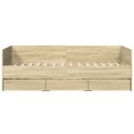 vidaXL Lit de jour avec tiroirs sans matelas chêne sonoma 100x200 cm