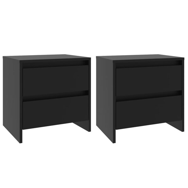 vidaXL Tables de chevet 2 Pièces noir 45x34 5x44 5 cm bois d'ingénierie