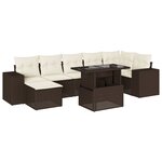 vidaXL Salon de jardin 8 Pièces avec coussins marron résine tressée