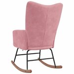 vidaXL Chaise à bascule Rose Velours