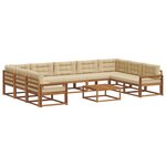vidaXL Ensemble de canapés d'extérieur 10 Pièces Naturel et Beige