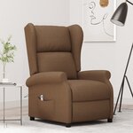 vidaXL Fauteuil inclinable électrique à oreilles marron tissu
