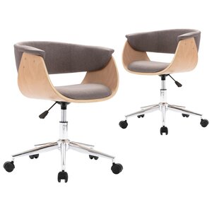 vidaXL Chaises pivotantes à manger lot de 2 taupe tissu