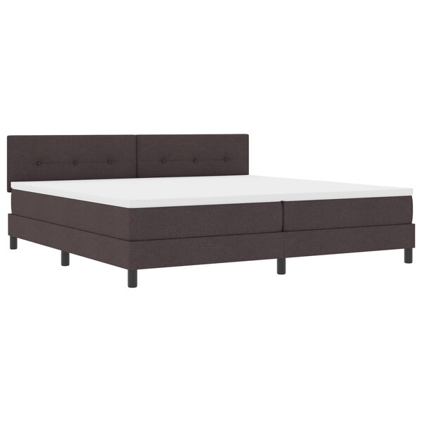 vidaXL Lit à ressort avec matelas et LED Marron foncé 200x200 cm Tissu