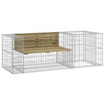 vidaXL Banc de jardin avec panier en gabion bois de pin imprégné