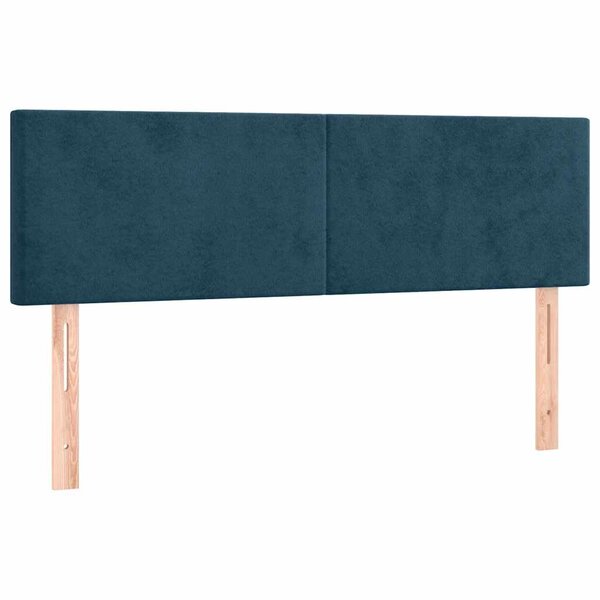 vidaXL Têtes de lit 2 Pièces Bleu foncé 72x5x78/88 cm Velours