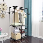vidaXL Porte-vêtements Acier et tissu non-tissé 87x44x158 cm Noir
