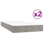 vidaXL Sommier à lattes de lit et matelas Gris clair 200x200cm Velours