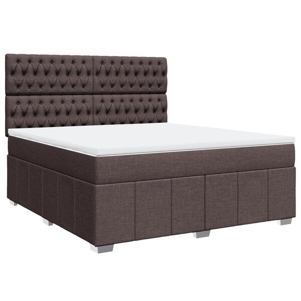 vidaXL Sommier à lattes de lit avec matelas Marron foncé 180x200 cm