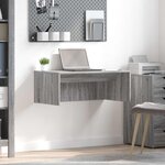 vidaXL Bureau mural Gris Sonoma 80 x 45 x 30 cm Bois d'ingénierie
