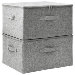 vidaXL Boîtes de rangement 2 Pièces Tissu 43x34x23 cm Gris