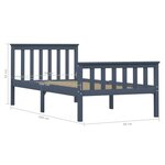 vidaXL Cadre de lit sans matelas gris bois massif de pin 100x200 cm