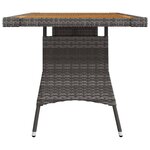 vidaXL Table de jardin Gris 130x70x72 cm Résine tressée et acacia