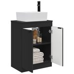 vidaXL Meuble de salle de bain avec évier Noir 54 x 35 x 83 cm