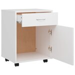 vidaXL Armoire à roulettes Blanc 45x38x54 cm Bois d’ingénierie