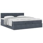 VidaXL Cadre de lit ottoman avec matelas gris foncé 180x200 cm velours
