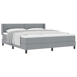 vidaXL Lit à ressorts avec matelas Gris clair 200 x 180 cm Polyester