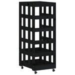 vidaXL Porte-bûches avec roulettes noir 40x49x110 cm bois massif pin