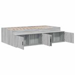 vidaXL Cadre de lit avec rangement Sonoma gris 75 x 190 cm