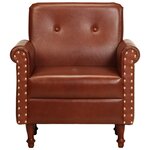vidaXL Chaise cabriolet marron cuir véritable