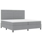 vidaXL Lit à ressorts avec matelas Gris clair 200 x 200 cm tissu