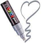 Marqueur posca gris pc8k pointe large biseautée