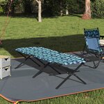 vidaXL Lit de soleil pliant avec sac de transport à motif de feuilles en tissu Oxford 600D