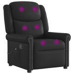 vidaXL Fauteuil de massage Noir Similicuir brillant