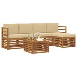 vidaXL Ensemble de canapés d'extérieur 6 Pièces Naturel et Beige