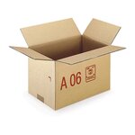 Caisse carton galia double cannelure avec rabats 60x40x30 cm (lot de 10)