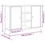 vidaXL Buffet chêne fumé 100x35x70 cm bois d'ingénierie