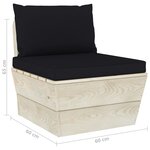vidaXL Canapé palette à 3 places de jardin avec coussins Bois d'épicéa