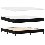 vidaXL Lit à ressort LED avec matelas Noir 180 x 200 cm Velours