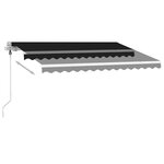 vidaXL Auvent automatique capteur de vent et LED 350x250 cm Anthracite