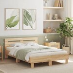 vidaXL Cadre de lit avec tête de lit et LED chêne sonoma 120x190 cm