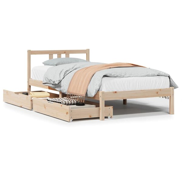 vidaXL Cadre de lit sans matelas 75x190 cm bois de pin massif