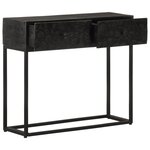 vidaXL Table console noir 90x30x76 cm bois massif de manguier et fer
