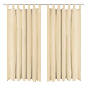 vidaXL Rideau occultant avec boucles 2 Pièces 140 x 245 cm Beige