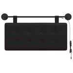 vidaXL Tête de lit suspendue Avec lumière LED Noir Simili cuir