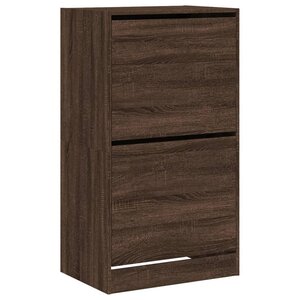 vidaXL Armoire à chaussures 2 tiroirs rabattables chêne marron