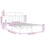 vidaXL Cadre de lit métal sans matelas avec tête de lit noir 120x200cm