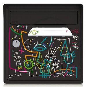 Porte avant décorée – artiste-Vache de pub [VanLuc] – fabriquée en France – en résine – ne rouille pas – porte interchangeable