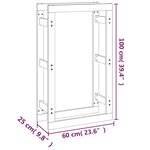 vidaXL Support pour bois de chauffage 60x25x100 cm Bois de pin massif