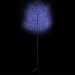 vidaXL Sapin de Noël 220 LED bleues Cerisier en fleurs 220 cm