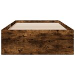 vidaXL Cadre de lit et tiroirs chêne fumé 90x200 cm bois d'ingénierie